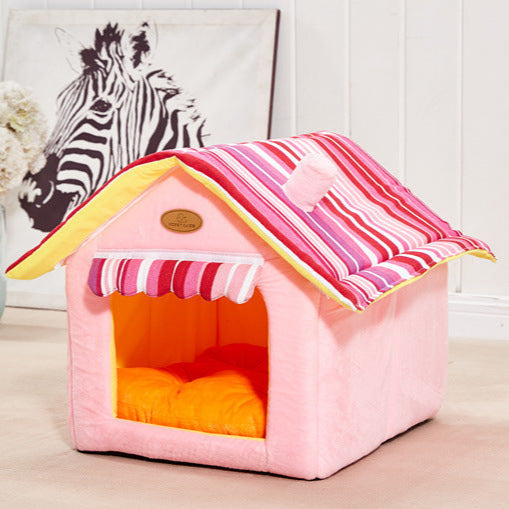 Striped Foldable Pet House